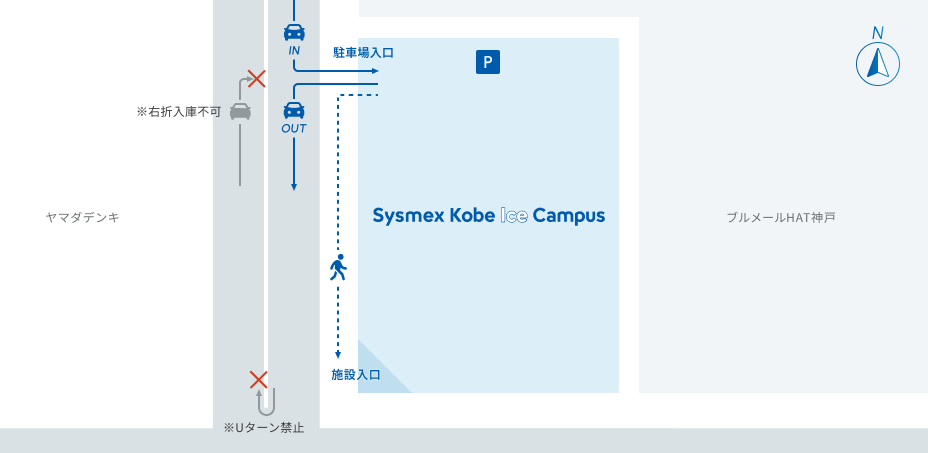 車をご利用の場合の地図